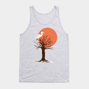 heron on the tree in the sunset Tank Top